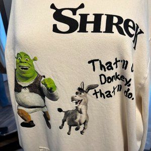 Mens Brown and Cream Shrek and Donkey Hoodie